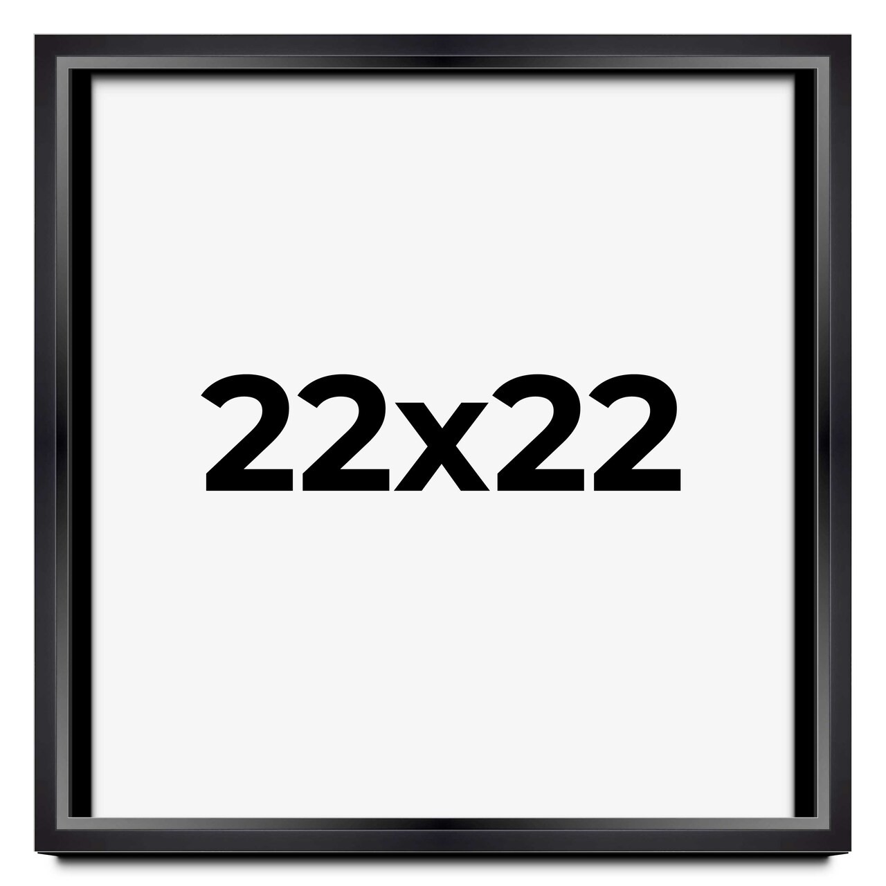 Square Minimalist Shadow Box Black Picture Frame - UV Acrylic, Backing, Hanging Hardware